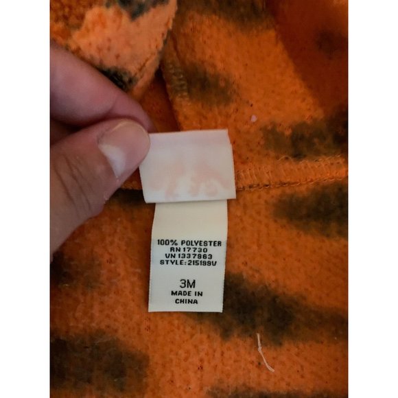 Disney Tigger Fleece Orange Blk One Piece Zip up Pajamas Halloween Kids Size 3M - Picture 6 of 6